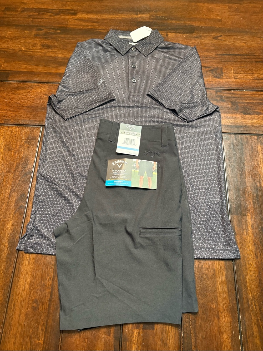 Brand New Callaway Golf Men's Golf Set: Small shirt, 32” shorts with 9” inseam